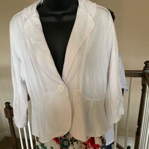 White casual blazer with corset back.